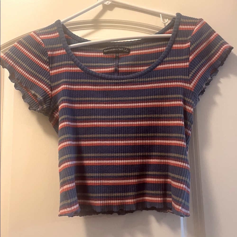 abercrombie & fitch stripped cropped top